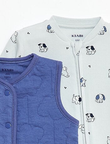 Conjunto body + colete acolchoado