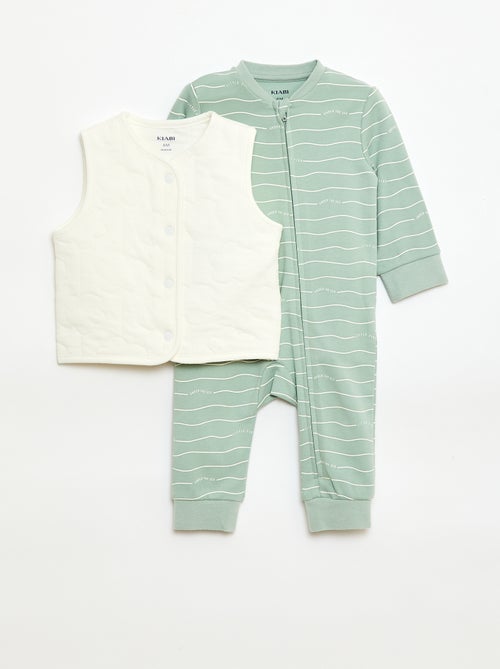 Conjunto body + colete acolchoado - Kiabi