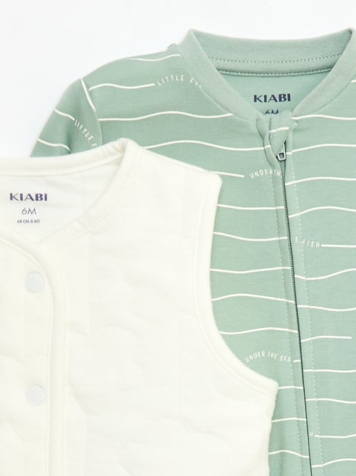 Conjunto body + colete acolchoado - Kiabi