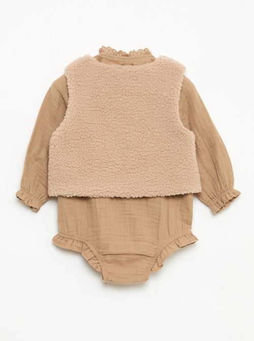 Conjunto body + colete + collants - Kiabi