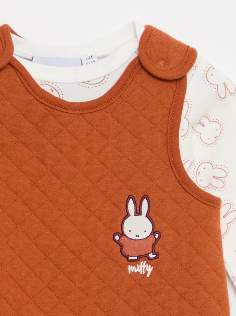 Conjunto body com pés para a noite 'Miffy' + body de mangas compridas Laranja - Kiabi