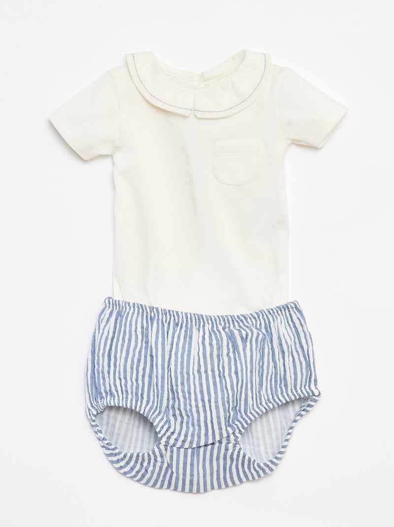 Conjunto body + cuecas  - 2 peças AZUL - Kiabi