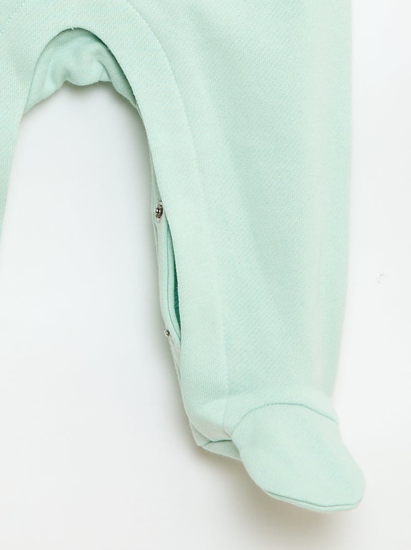 Conjunto body de mangas compridas + jardineira com pés Branco - Kiabi