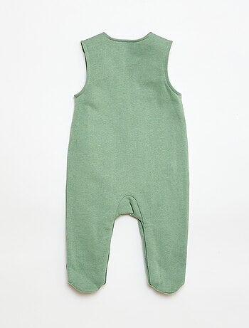 Conjunto body de mangas compridas + jardineira com pés