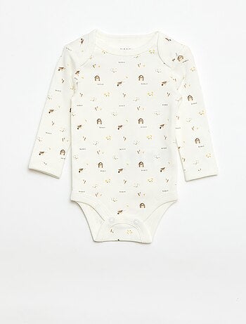 Conjunto body de mangas compridas + jardineira com pés