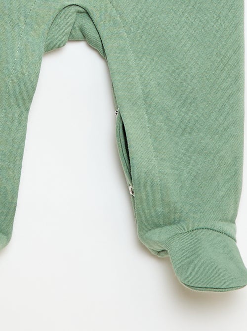 Conjunto body de mangas compridas + jardineira com pés - Kiabi