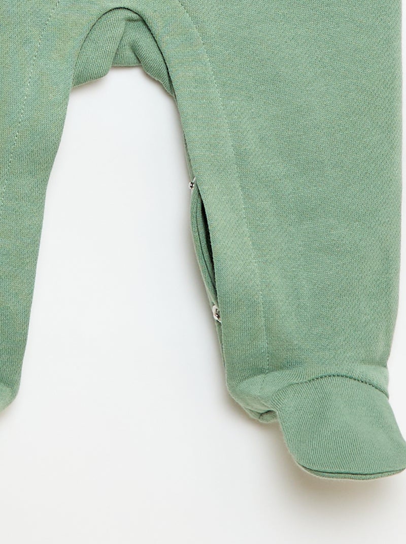 Conjunto body de mangas compridas + jardineira com pés Branco - Kiabi