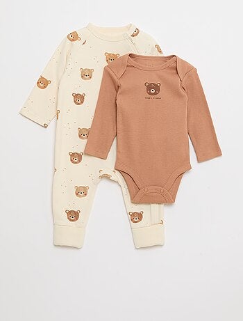 Conjunto body e pijama em fleece quente