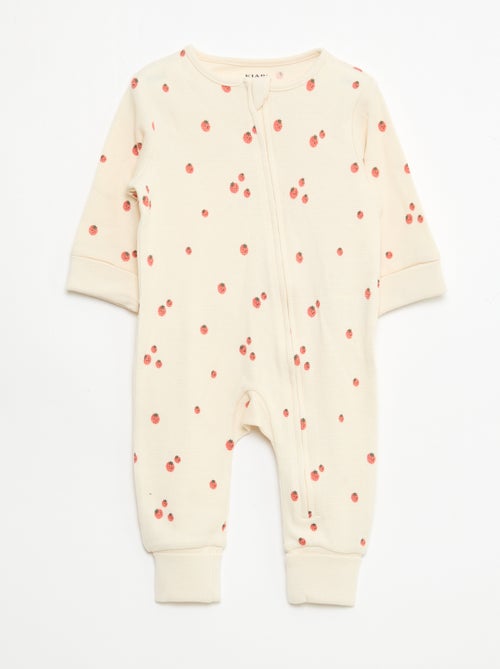 Conjunto body evolutivo + babygrow em malha canelada - Kiabi