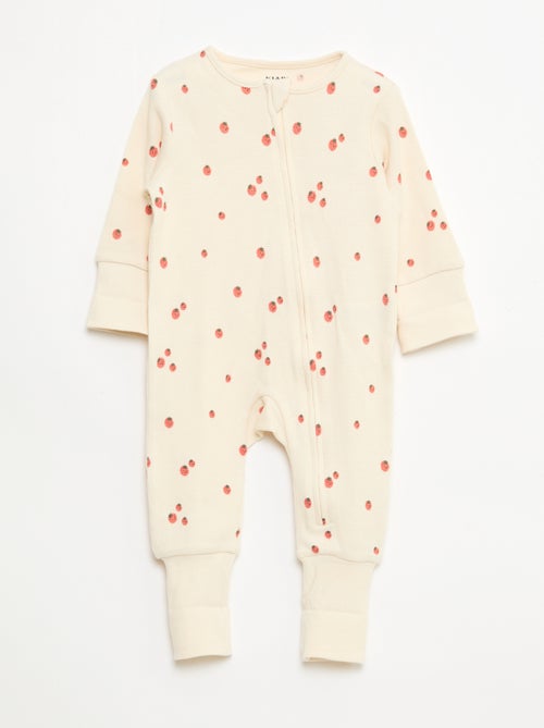 Conjunto body evolutivo + babygrow em malha canelada - Kiabi