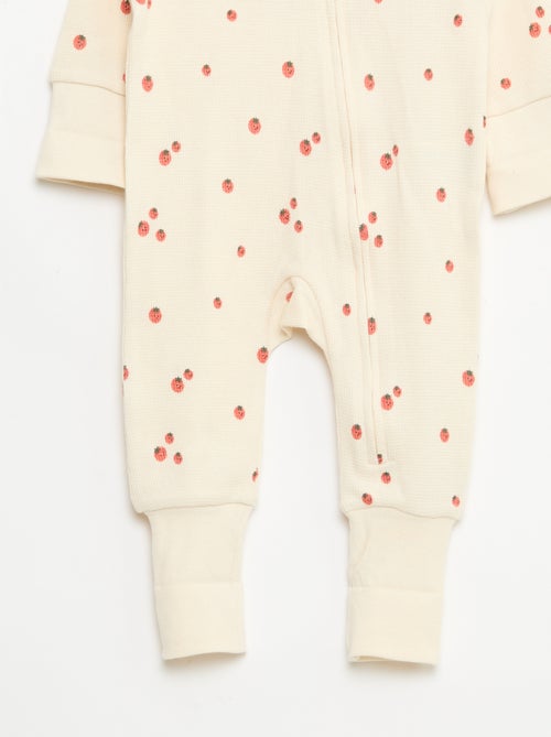 Conjunto body evolutivo + babygrow em malha canelada - Kiabi
