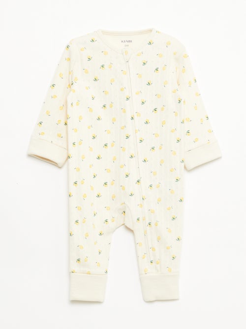 Conjunto body evolutivo + pijama em malha canelada - Kiabi
