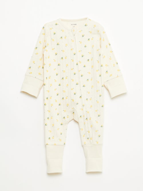 Conjunto body evolutivo + pijama em malha canelada - Kiabi