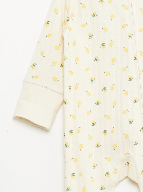 Conjunto body evolutivo + pijama em malha canelada - Kiabi