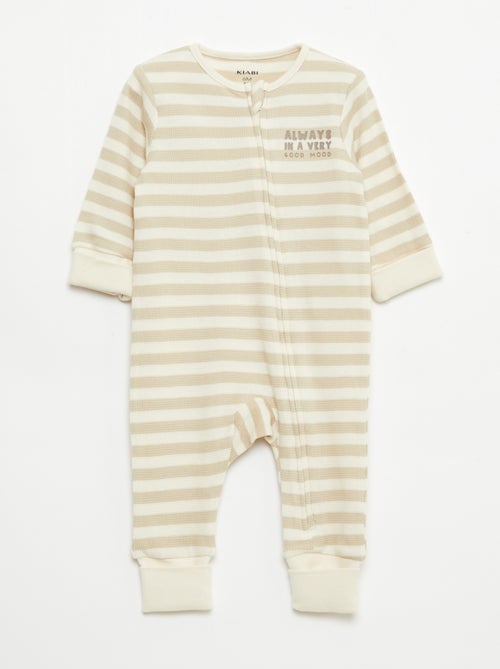 Conjunto body evolutivo + pijama em malha canelada - Kiabi