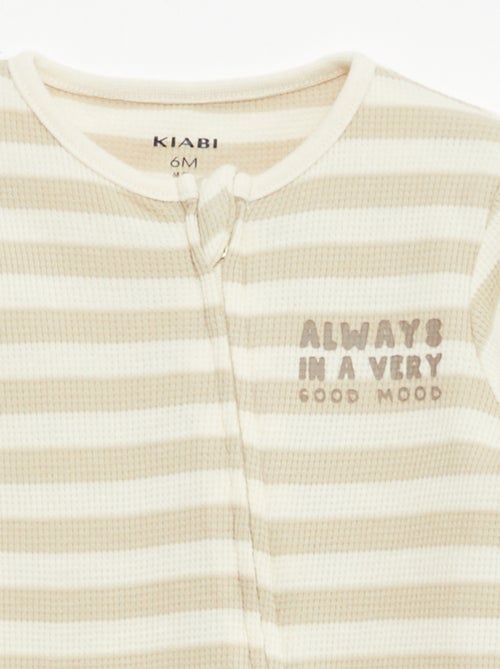 Conjunto body evolutivo + pijama em malha canelada - Kiabi