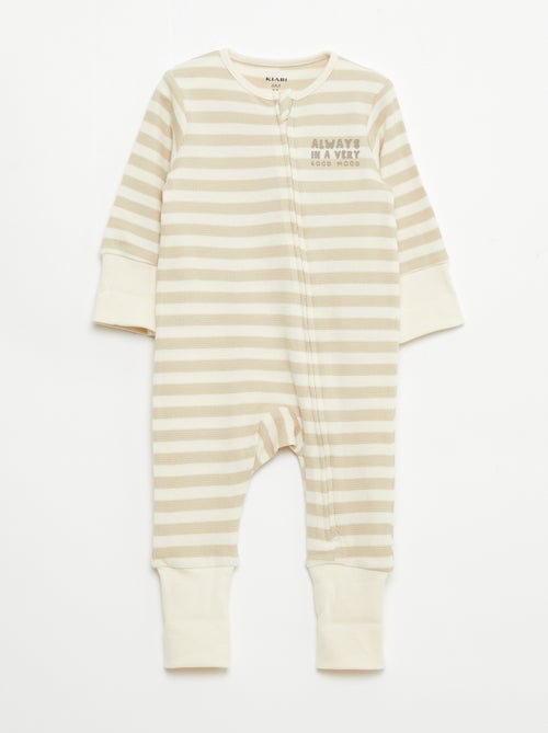 Conjunto body evolutivo + pijama em malha canelada - Kiabi