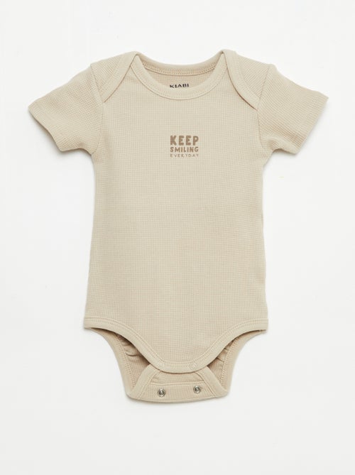 Conjunto body evolutivo + pijama em malha canelada - Kiabi