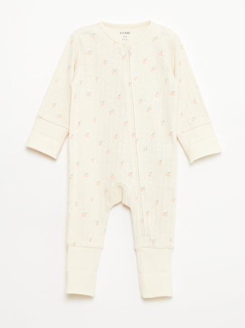 Conjunto body evolutivo + pijama em malha canelada - Kiabi