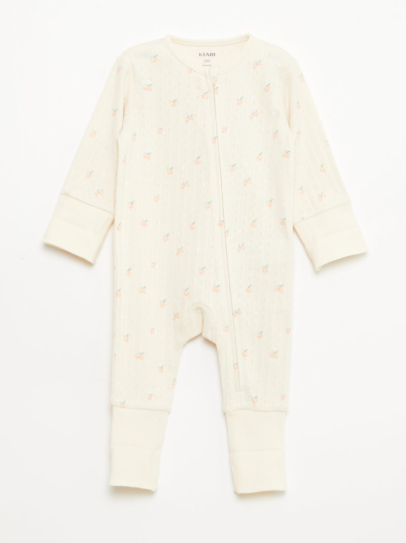 Conjunto body evolutivo + pijama em malha canelada Laranja - Kiabi