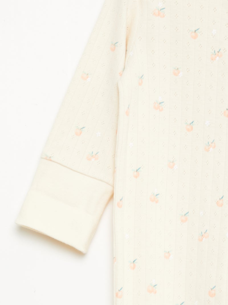 Conjunto body evolutivo + pijama em malha canelada Laranja - Kiabi