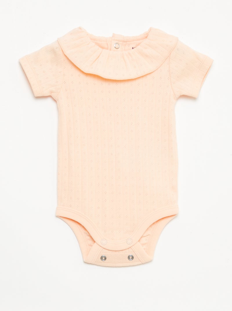 Conjunto body evolutivo + pijama em malha canelada Laranja - Kiabi