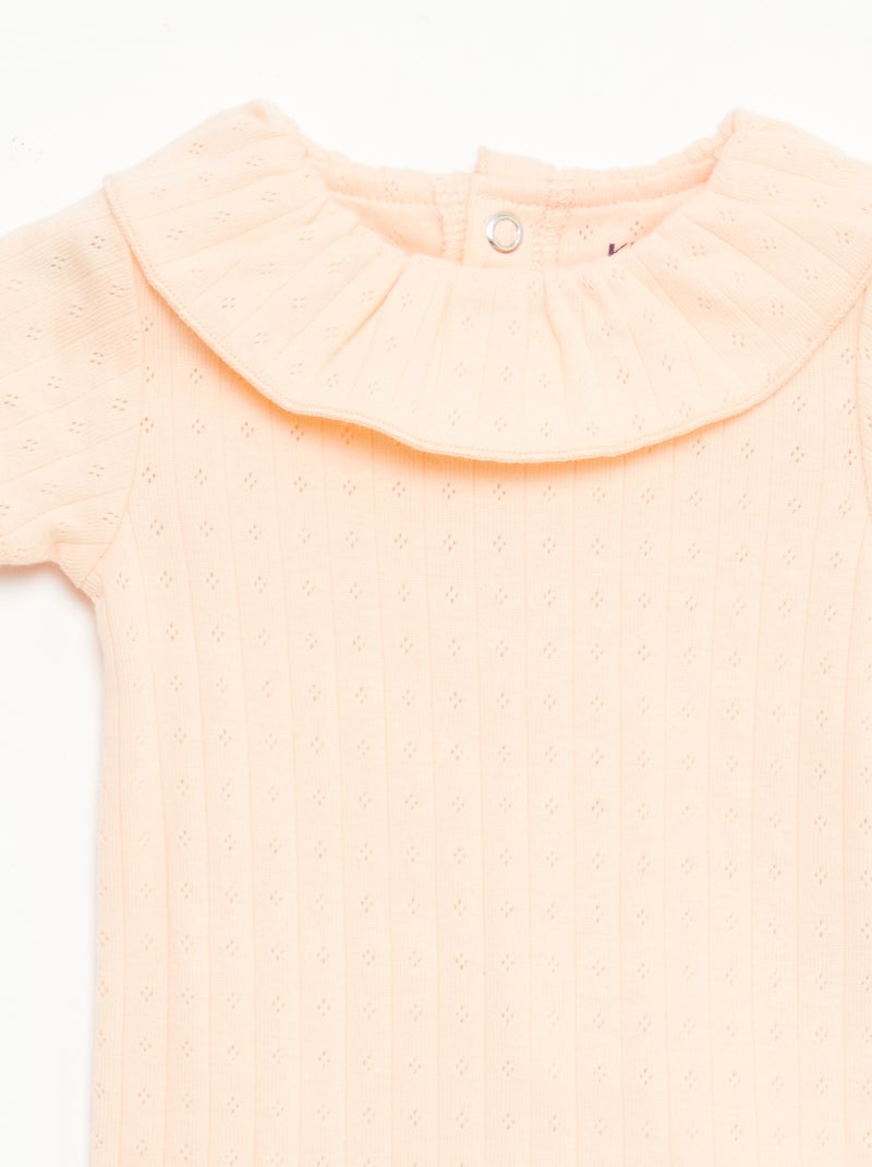 Conjunto body evolutivo + pijama em malha canelada Laranja - Kiabi