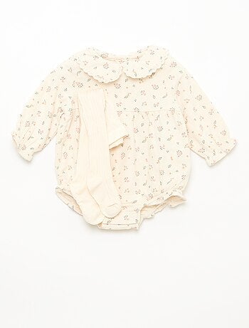 Conjunto body florido + collants