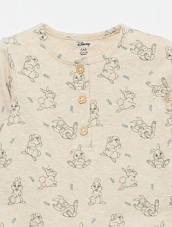 Conjunto body + jardineira de malha + gorro 'Disney' - 3 peças