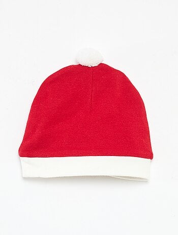 Conjunto body + leggings + gorro Natal em algodão