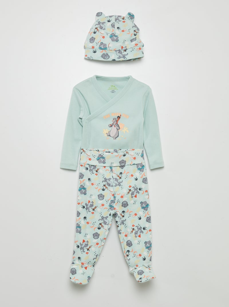 Conjunto body + leggings com pés + gorro 'Disney' VERDE - Kiabi