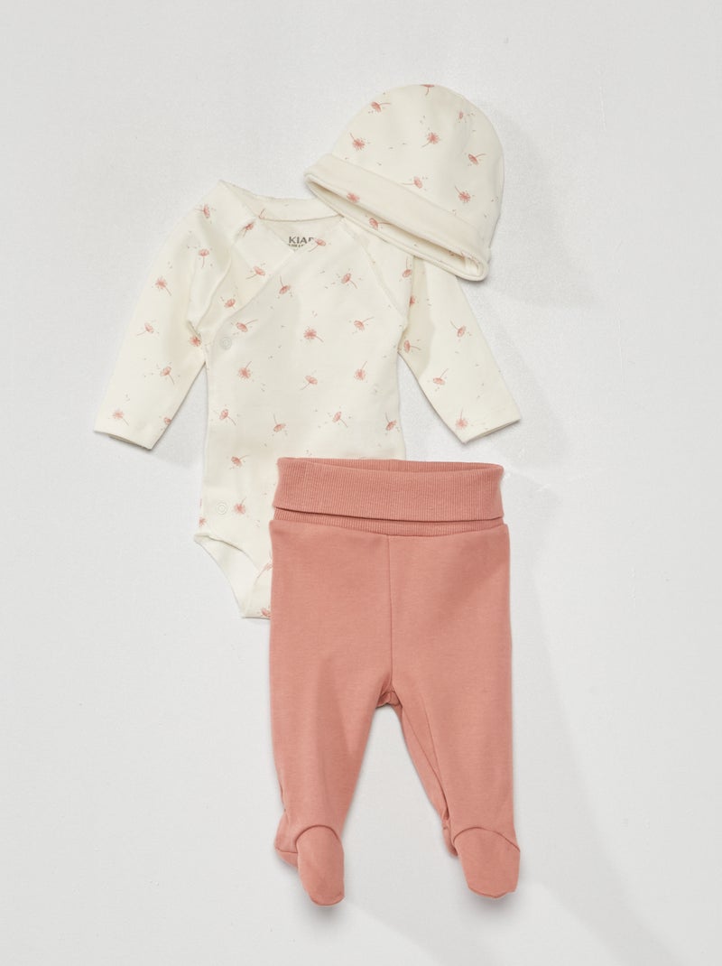 Conjunto body + leggings + gorro - 3 peças ROSA - Kiabi