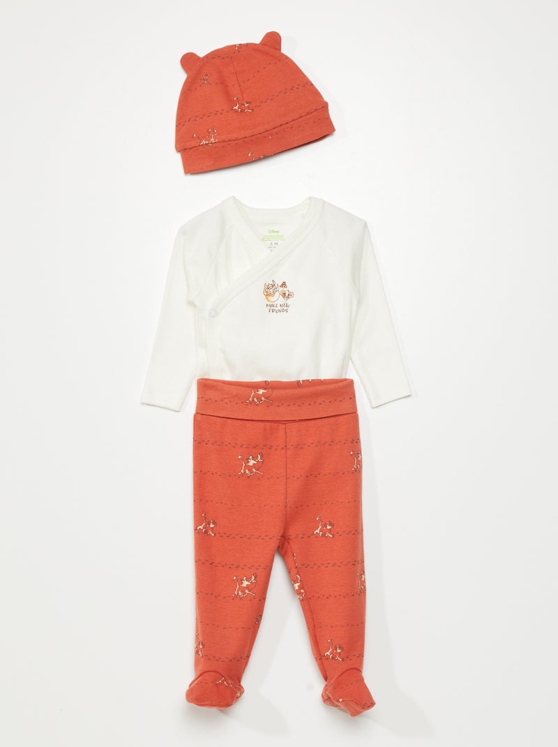 Conjunto body + leggings + gorro 'Disney' - 3 peças LARANJA - Kiabi