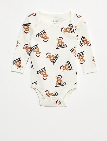 Conjunto body + leggings + gorro Natal em algodão