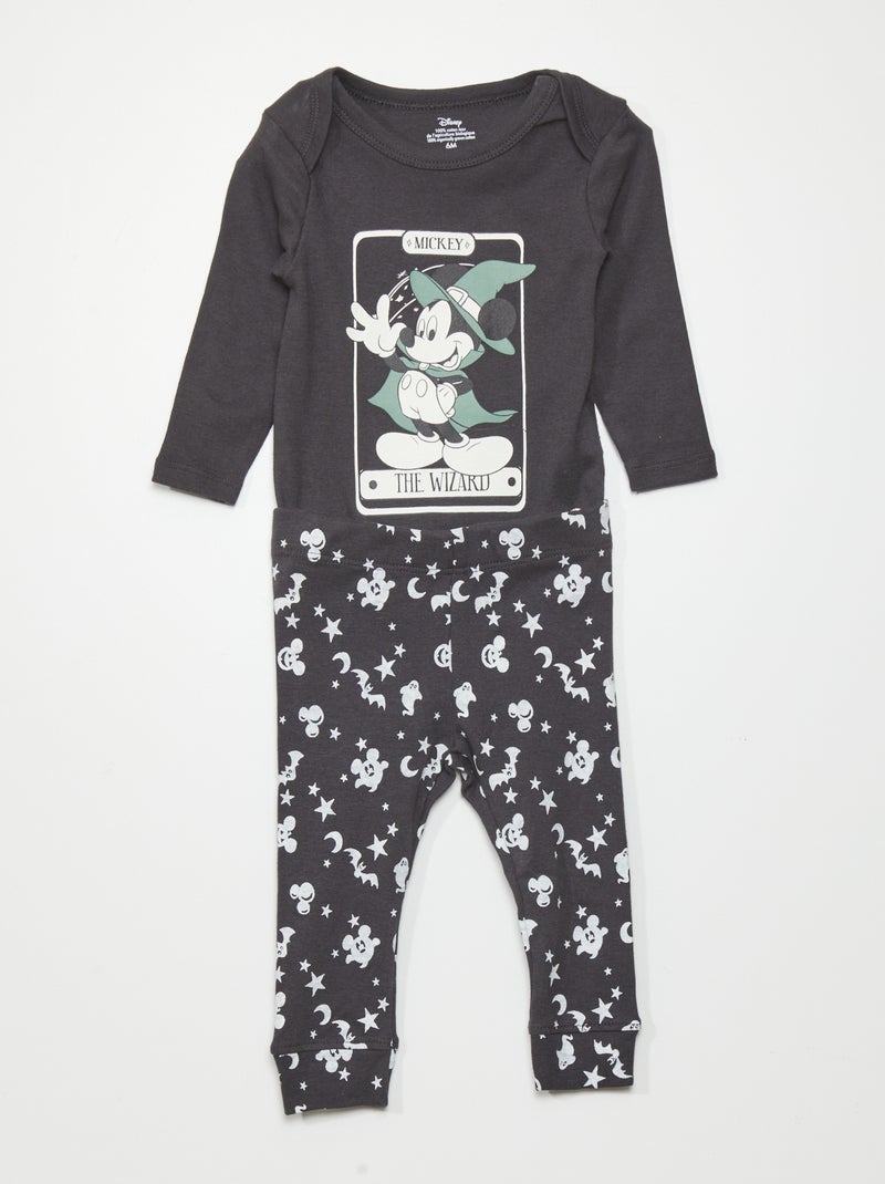 Conjunto body + leggings 'Mickey' - 2 peças  - Halloween PRETO - Kiabi