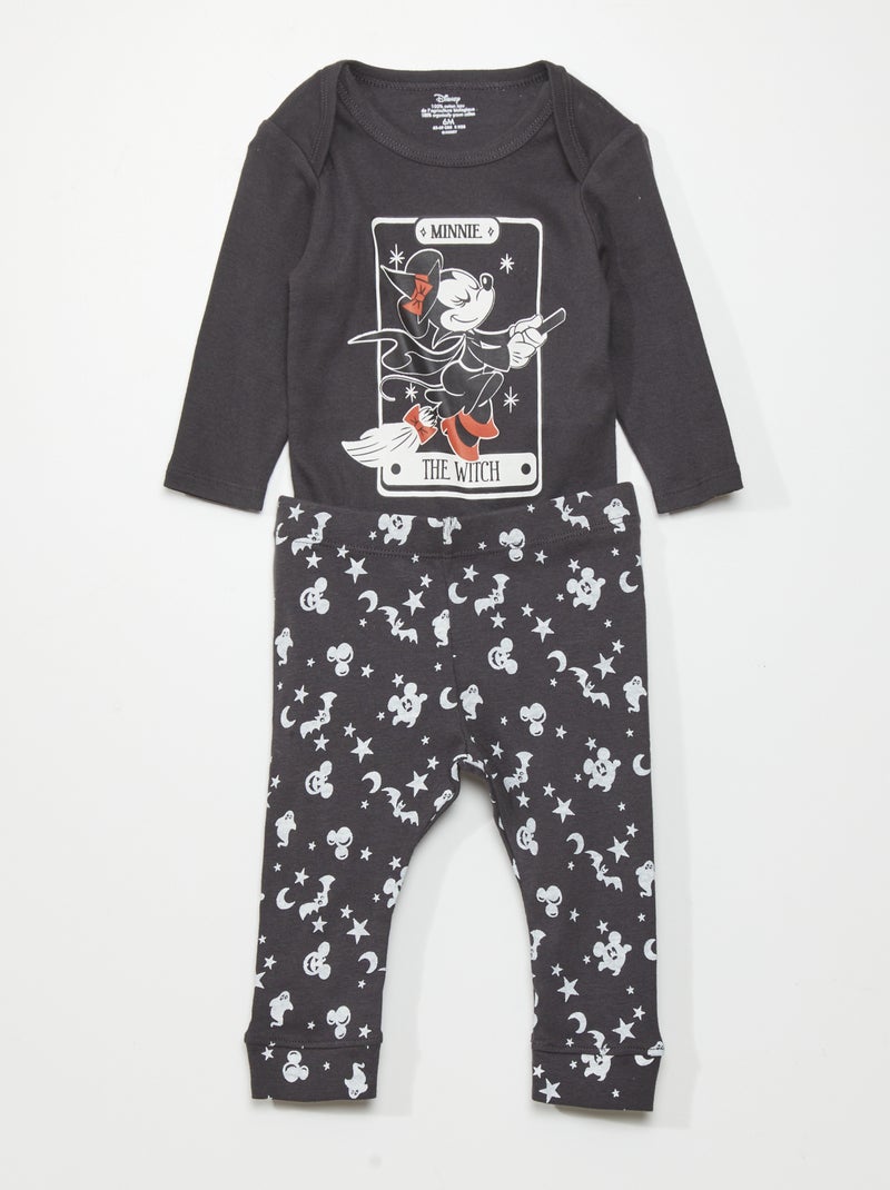 Conjunto body + leggings 'Minne' - 2 peças  - Halloween PRETO - Kiabi