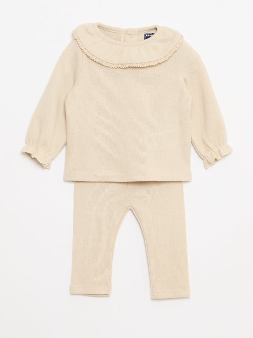 Conjunto boneca t-shirt + legging - 2 peças - Kiabi