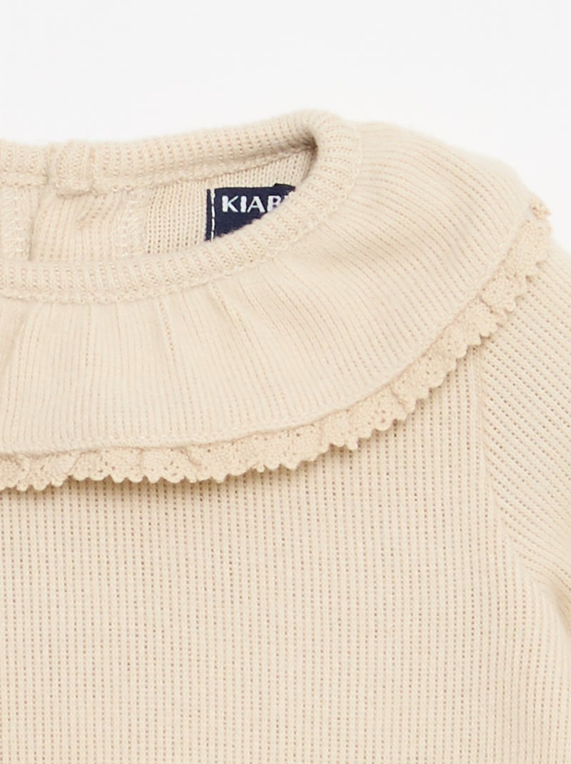 Conjunto boneca t-shirt + legging - 2 peças Bege - Kiabi