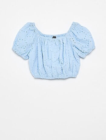 Conjunto bordado de 2 peças - calções + blusa