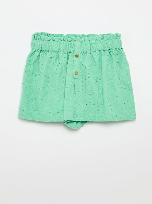 Conjunto bordado de 2 peças - calções + blusa - Kiabi