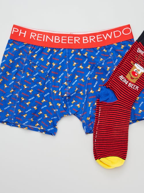 Conjunto boxers e meias de Natal - Kiabi