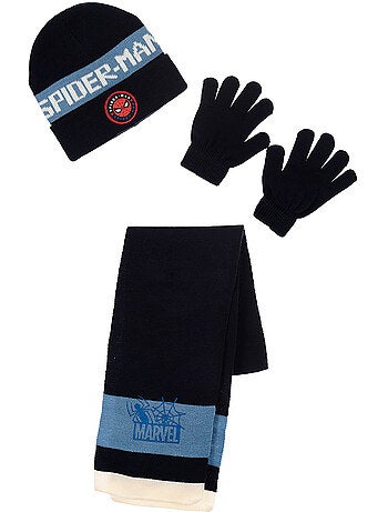 Conjunto cachecol, luvas & gorro azul-marinho menino spiderman - licença oficial