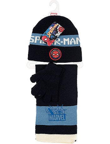 Conjunto cachecol, luvas & gorro azul-marinho menino spiderman - licença oficial
