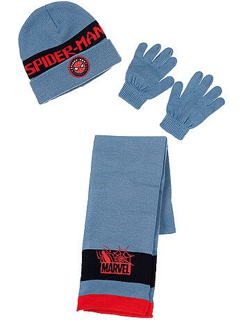 Conjunto cachecol, luvas & gorro azul menino spiderman - licença oficial