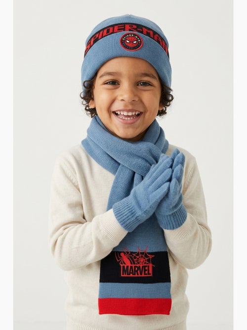 Conjunto cachecol, luvas & gorro azul menino spiderman - licença oficial - Kiabi