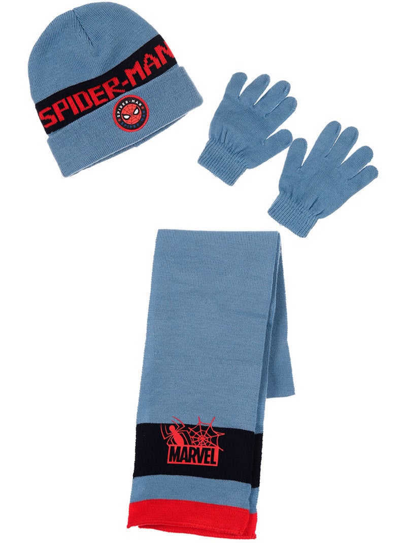 Conjunto cachecol, luvas & gorro azul menino spiderman - licença oficial Azul - Kiabi