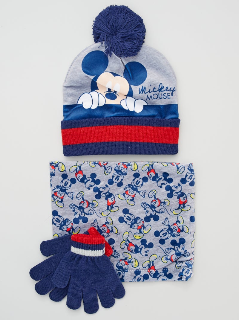Conjunto cachecol + luvas + gorro 'Disney' Cinza Mesclado - Kiabi