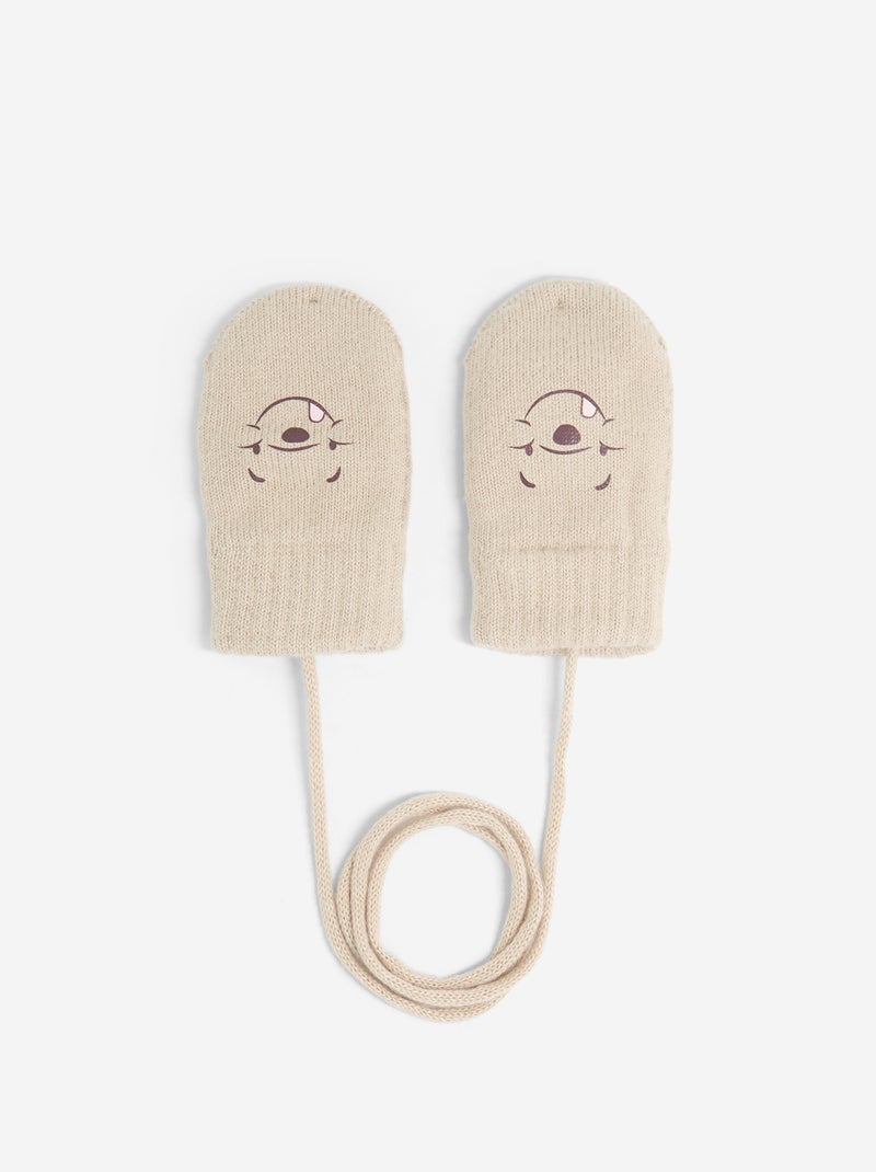 Conjunto cachecol + snood + luvas 'Disney' - 3 peças Bege - Kiabi