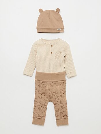 Conjunto calça + body + gorro "Simba" - 3 peças