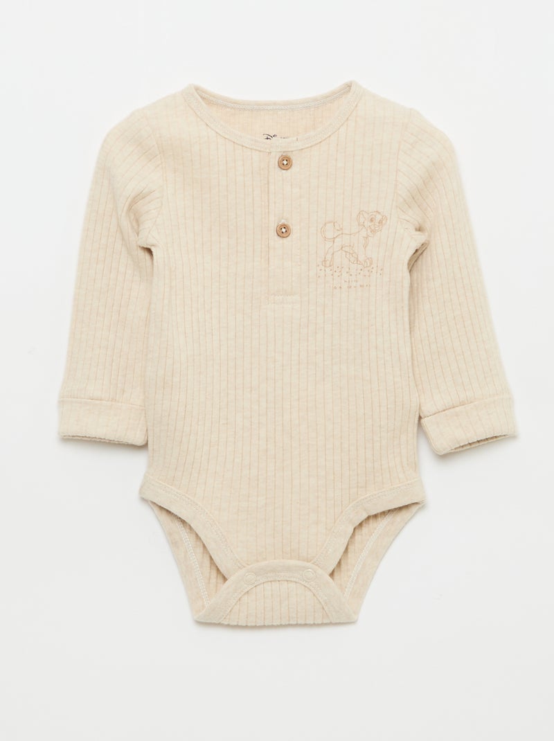 Conjunto calça + body + gorro "Simba" - 3 peças Bege - Kiabi